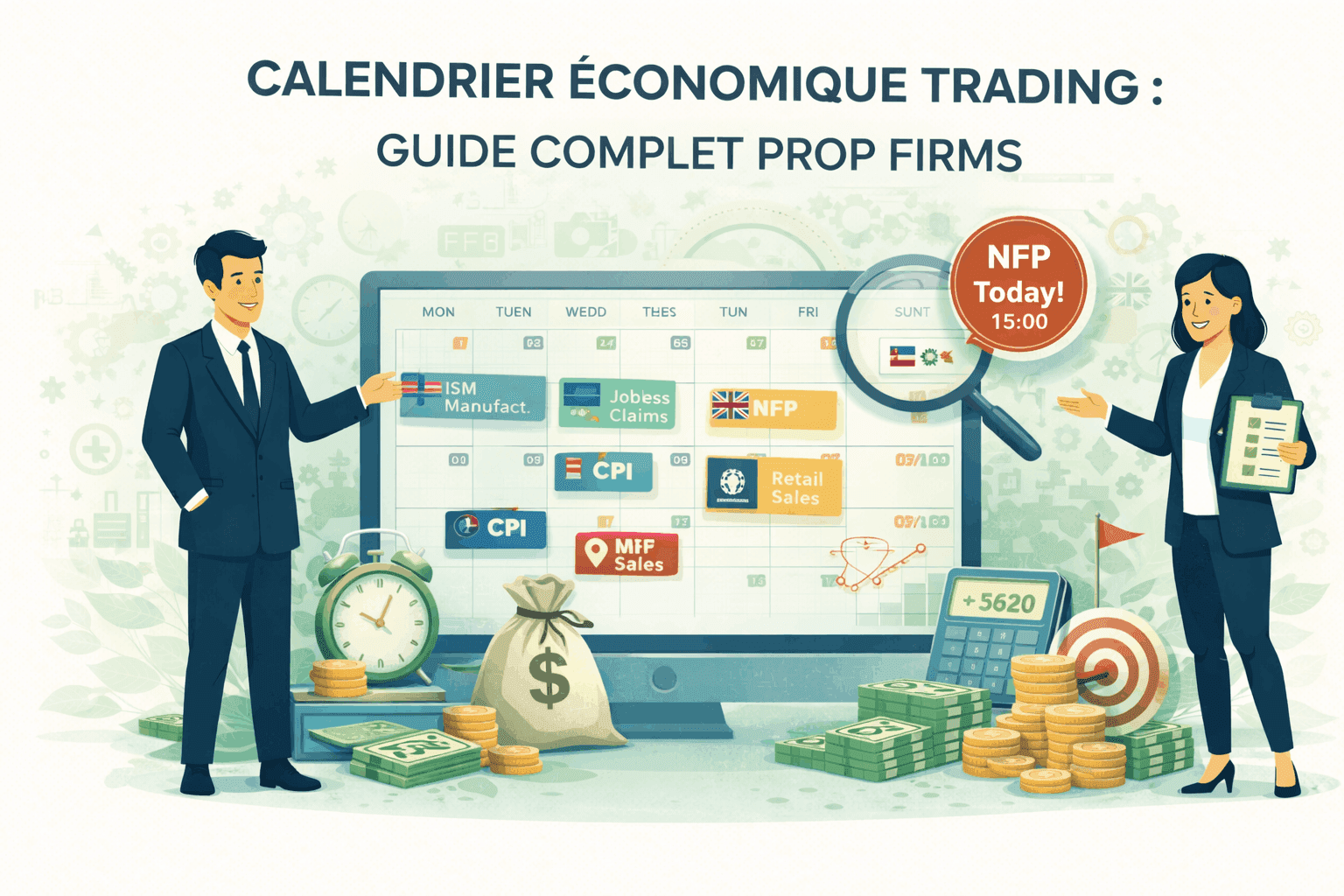 Image de couverture : Calendrier Économique Trading : Guide Complet Prop Firms