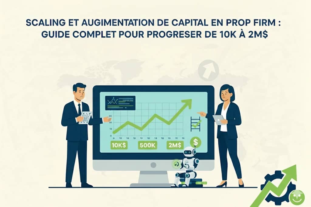 Image de couverture : Scaling et Augmentation de Capital en Prop Firm : Guide Complet pour Progresser de 10K à 2M$